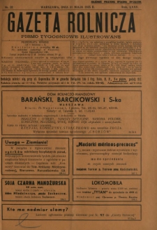 Gazeta Rolnicza : pismo tygodniowe ilustrowane. R. 75, nr 22 (31 maja 1935)
