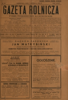 Gazeta Rolnicza : pismo tygodniowe ilustrowane. R. 75, nr 23 (7 czerwca 1935)