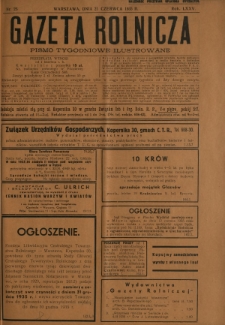 Gazeta Rolnicza : pismo tygodniowe ilustrowane. R. 75, nr 25 (21 czerwca 1935)