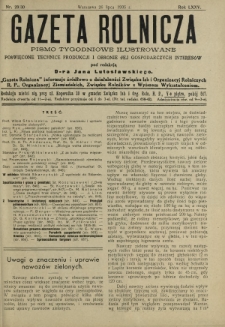 Gazeta Rolnicza : pismo tygodniowe ilustrowane. R. 75, nr 29-30 (26 lipca 1935)