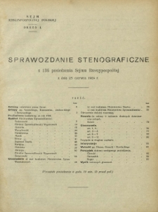 Sprawozdanie Stenograficzne z 136 Posiedzenia Sejmu Rzeczypospolitej z dnia 25 czerwca 1924 r.