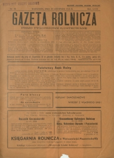 Gazeta Rolnicza : pismo tygodniowe ilustrowane. R. 75, nr 48 (29 listopada 1935)