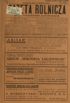 Gazeta Rolnicza : pismo tygodniowe ilustrowane. R. 76, nr 14 (3 kwietnia 1936)