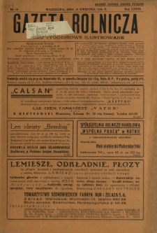 Gazeta Rolnicza : pismo tygodniowe ilustrowane. R. 76, nr 16 (17 kwietnia 1936)