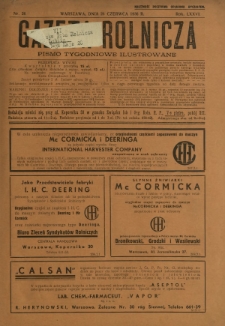 Gazeta Rolnicza : pismo tygodniowe ilustrowane. R. 76, nr 26 (26 czerwca 1936)