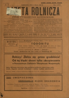 Gazeta Rolnicza : pismo tygodniowe ilustrowane. R. 76, nr 19 (8 maja 1936)