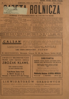 Gazeta Rolnicza : pismo tygodniowe ilustrowane. R. 77, nr 7 (12 lutego 1937)