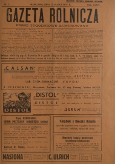 Gazeta Rolnicza : pismo tygodniowe ilustrowane. R. 77, nr 11 (12 marca 1937)