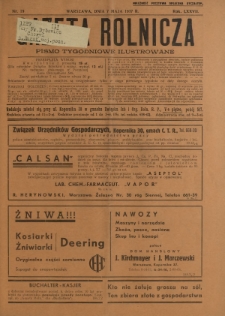 Gazeta Rolnicza : pismo tygodniowe ilustrowane. R. 77, nr 19 (7 maja 1937)