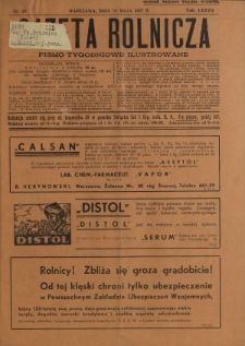 Gazeta Rolnicza : pismo tygodniowe ilustrowane. R. 77, nr 20 (14 maja 1937)
