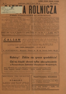 Gazeta Rolnicza : pismo tygodniowe ilustrowane. R. 77, nr 21 (21 maja 1937)