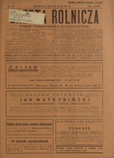 Gazeta Rolnicza : pismo tygodniowe ilustrowane. R. 77, nr 22 (28 maja 1937)