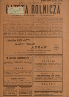 Gazeta Rolnicza : pismo tygodniowe ilustrowane. R. 77, nr 23 (4 czerwca 1937)