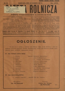 Gazeta Rolnicza : pismo tygodniowe ilustrowane. R. 77, nr 26 (25 czerwca 1937)