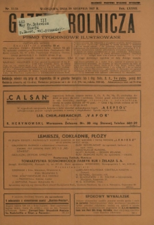 Gazeta Rolnicza : pismo tygodniowe ilustrowane. R. 77, nr 33-34 (20 sierpnia 1937)