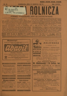 Gazeta Rolnicza : pismo tygodniowe ilustrowane. R. 77, nr 35 (27 sierpnia 1937)