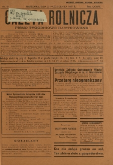 Gazeta Rolnicza : pismo tygodniowe ilustrowane. R. 77, nr 43 (22 października 1937)