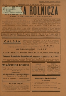Gazeta Rolnicza : pismo tygodniowe ilustrowane. R. 77, nr 48 (26 listopada 1937)