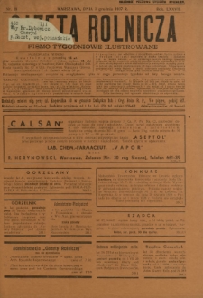 Gazeta Rolnicza : pismo tygodniowe ilustrowane. R. 77, nr 49 (3 grudnia 1937)