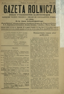 Gazeta Rolnicza : pismo tygodniowe ilustrowane. R. 77, nr 51 (20 grudnia 1937)