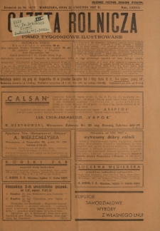 Gazeta Rolnicza : pismo tygodniowe ilustrowane. R. 77, dodatek do nr 16-17 (23 kwietnia 1937)