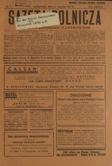 Gazeta Rolnicza : pismo tygodniowe ilustrowane. R. 78, nr 3 (21 stycznia 1938)