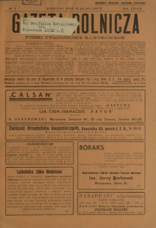 Gazeta Rolnicza : pismo tygodniowe ilustrowane. R. 78, nr 4 (28 stycznia 1938)
