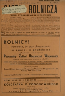 Gazeta Rolnicza : pismo tygodniowe ilustrowane. R. 78, nr 5 (4 lutego 1938)