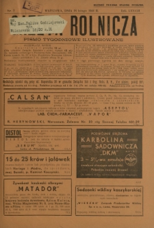 Gazeta Rolnicza : pismo tygodniowe ilustrowane. R. 78, nr 7 (18 lutego 1938)