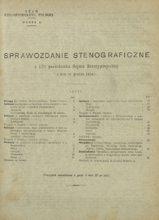 Sprawozdanie Stenograficzne z 170 Posiedzenia Sejmu Rzeczypospolitej z dnia 16 grudnia 1924 r. (I Kadencja 1922-1927)