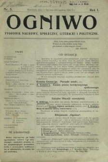 Ogniwo : tygodnik naukowy, społeczny, literacki i polityczny. R. 1, Nr 3 (12 stycznia/30 grudnia 1902/3)