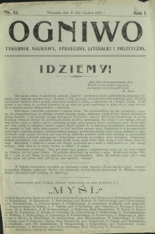 Ogniwo : tygodnik naukowy, społeczny, literacki i polityczny. R. 1, Nr 53 (11/24 grudnia 1903)