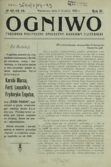 Ogniwo : tygodnik naukowy, społeczny, literacki i polityczny. R. 3, Nr 47, 48, 49 (9 grudnia 1905)