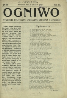 Ogniwo : tygodnik naukowy, społeczny, literacki i polityczny. R. 3, Nr 52 (26 grudnia 1905)