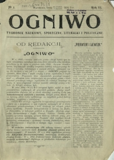 Ogniwo : tygodnik naukowy, społeczny, literacki i polityczny. R. 3, Nr 1 (24 grudnia 1904/7 stycznia 1905)
