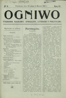 Ogniwo : tygodnik naukowy, społeczny, literacki i polityczny. R. 3, Nr 9 (19 lutego/4 marca 1905)