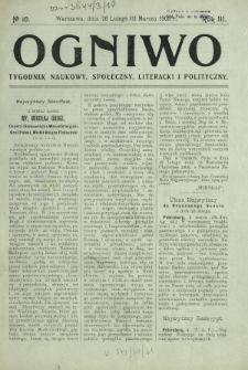 Ogniwo : tygodnik naukowy, społeczny, literacki i polityczny. R. 3, Nr 10 (26 lutego/11 marca 1905)