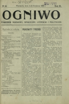 Ogniwo : tygodnik naukowy, społeczny, literacki i polityczny. R. 3, Nr 15 (2/15 kwietnia 1905)