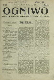 Ogniwo : tygodnik naukowy, społeczny, literacki i polityczny. R. 3, Nr 25 (11/24 czerwca 1905)