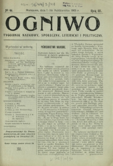 Ogniwo : tygodnik naukowy, społeczny, literacki i polityczny. R. 3, Nr 41 (1/14 października 1905)