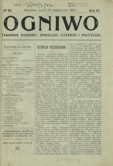 Ogniwo : tygodnik naukowy, społeczny, literacki i polityczny. R. 3, Nr 42 (8/21 października 1905)