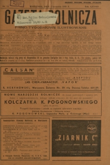 Gazeta Rolnicza : pismo tygodniowe ilustrowane. R. 78, nr 13 (1 kwietnia 1938)