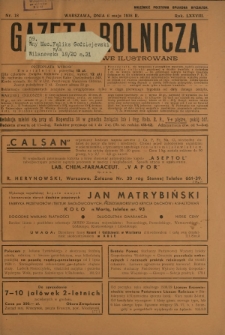 Gazeta Rolnicza : pismo tygodniowe ilustrowane. R. 78, nr 18 (6 maja 1938)