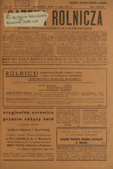 Gazeta Rolnicza : pismo tygodniowe ilustrowane. R. 78, nr 19 (13 maja 1938)