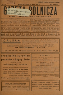 Gazeta Rolnicza : pismo tygodniowe ilustrowane. R. 78, nr 21 (27 maja 1938)