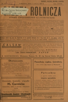 Gazeta Rolnicza : pismo tygodniowe ilustrowane. R. 78, nr 22 (3 czerwca 1938)