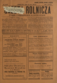 Gazeta Rolnicza : pismo tygodniowe ilustrowane. R. 78, nr 29-30 (29 lipca 1938)