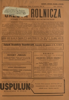 Gazeta Rolnicza : pismo tygodniowe ilustrowane. R. 78, nr 31-32 (12 sierpnia 1938)