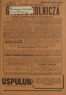 Gazeta Rolnicza : pismo tygodniowe ilustrowane. R. 78, nr 36 (9 września 1938)