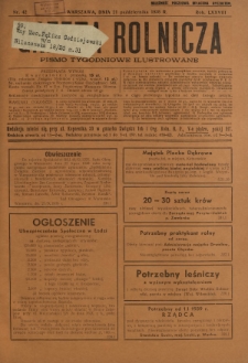 Gazeta Rolnicza : pismo tygodniowe ilustrowane. R. 78, nr 42 (21 października 1938)
